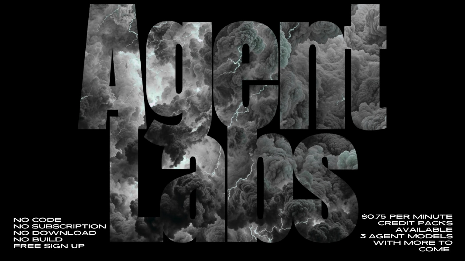 AgentLabs ad — storm typography